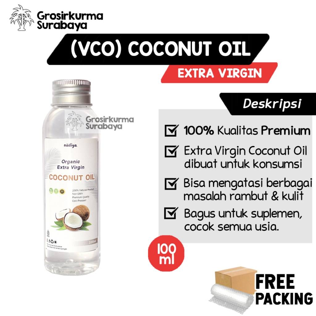 Jual VCO PREMIUM Extra Virgin 100ml Minyak Kelapa Murni Dari Perasan ...