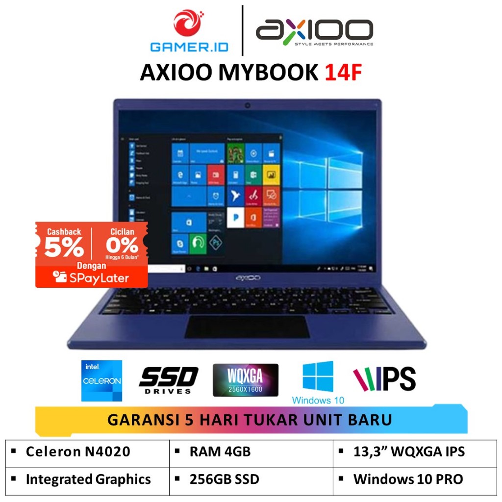 Jual Axioo Mybook F Intel Celeron N Ram Gb Gb Ssd Windows Pro Inch Wqxga Ips