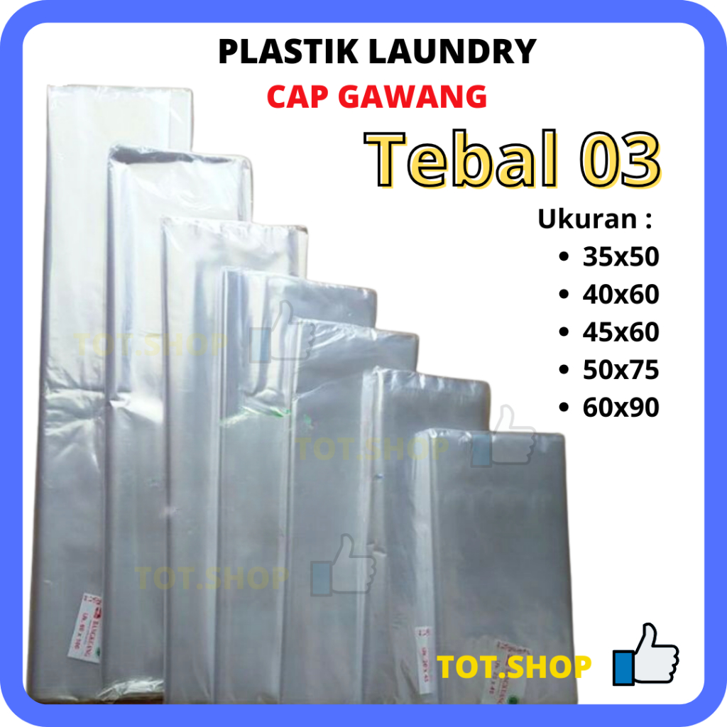 Jual [100-lbr] GAWANG Plastik Laundry PP Bening Tebal Kantong Plastik ...