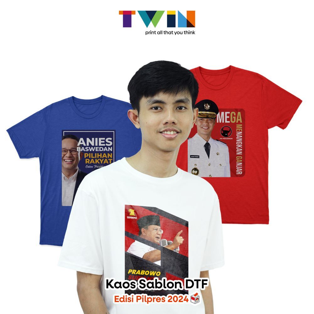 Jual Print Cetak Kaos Dtf Kampanye Pilpres 2024 Custom Baju Partai