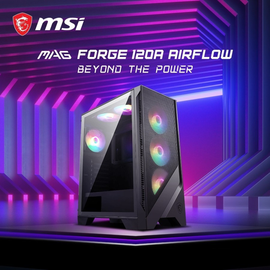 Jual MSI MAG FORGE 120A AIRFLOW + 6Pcs 120mm Auto-RGB Fan - ATX Gaming ...