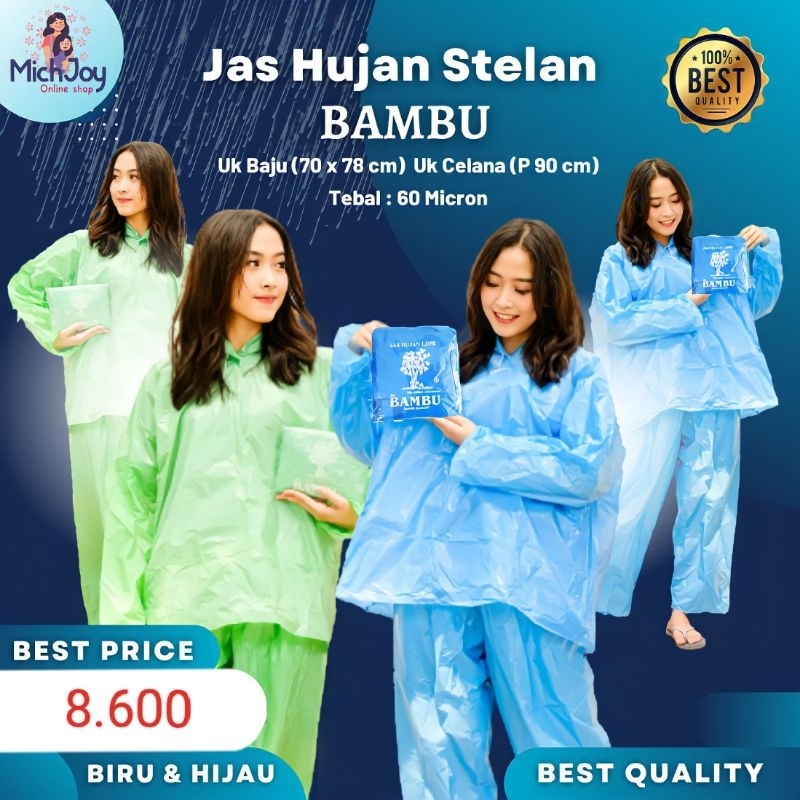 Jual Jas Hujan Plastik Bambu Stelan Jaket Celana Hdpe Bambu Stelan