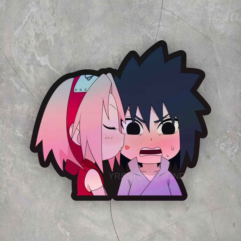 Jual Sticker Hologram Sakura & Sasuke Ukuran +- 6,3 cm sticker case hp ...