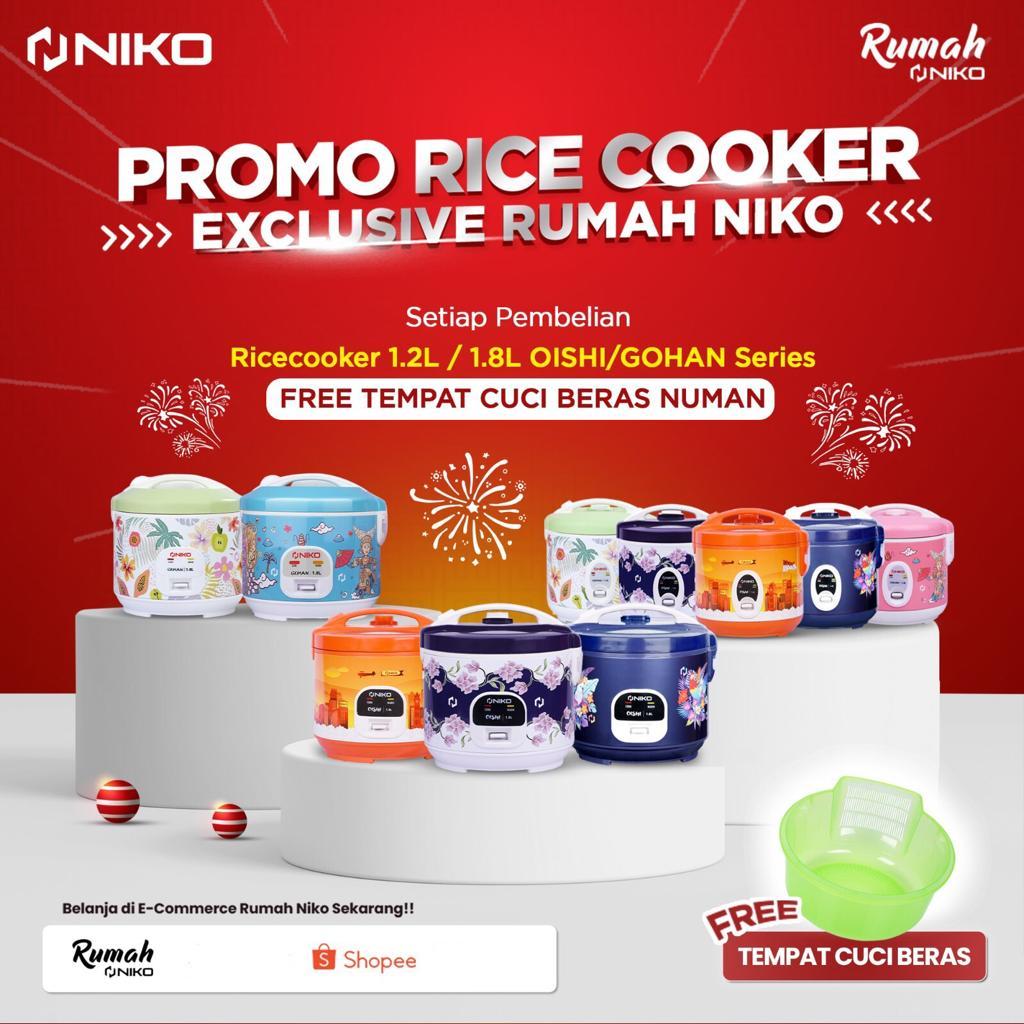 Jual Rice Cooker Niko 1.2 Liter GRATIS TEMPAT CUCI BERAS | Shopee Indonesia