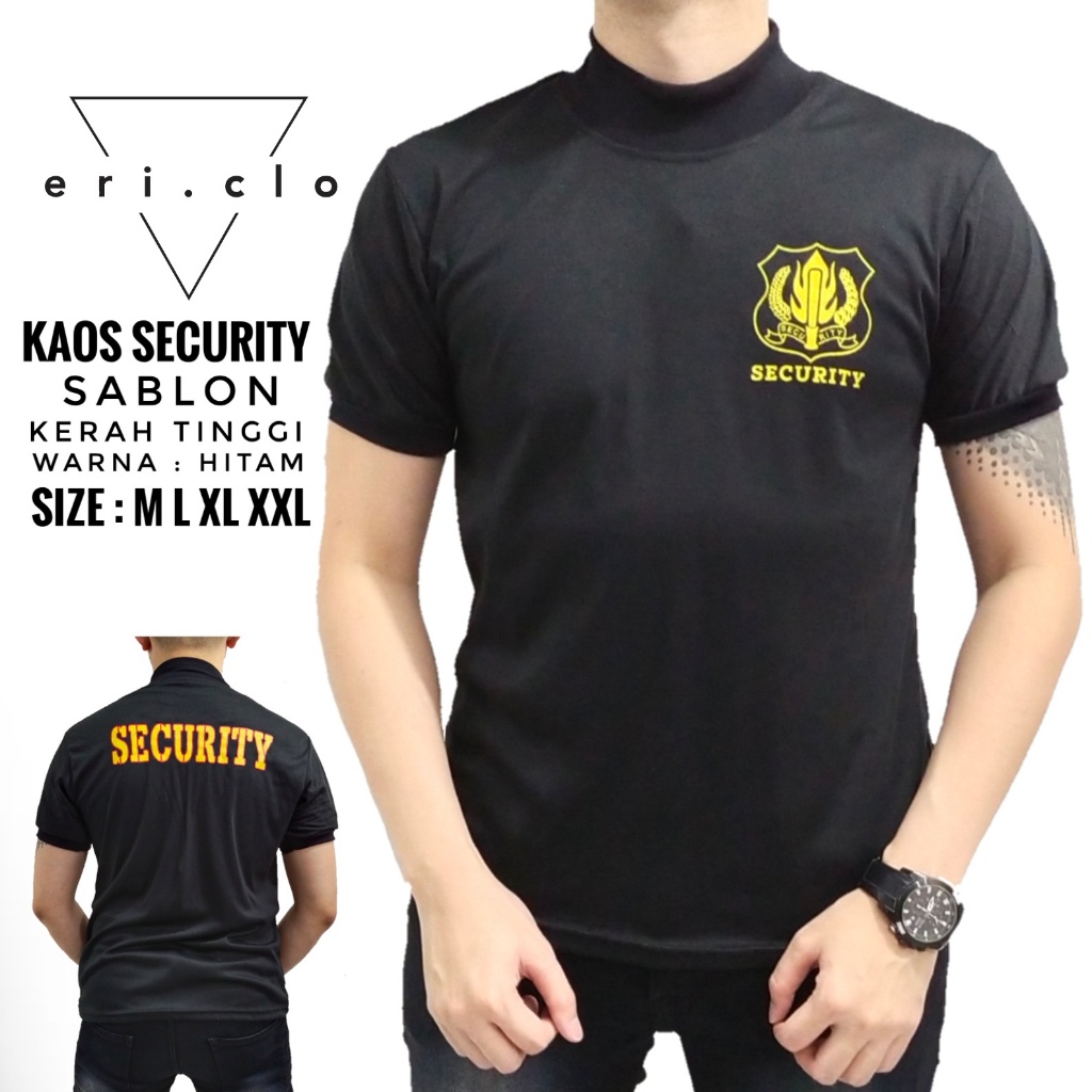 Jual Kaos Security Kerah Tinggi Sablon Baju Security Satpam Kerah Panjang Pria Kaos