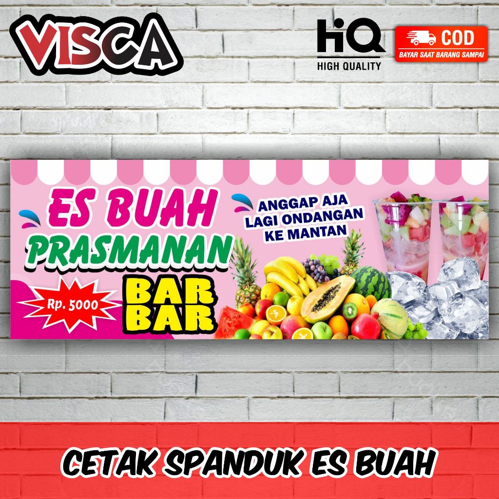 Jual Spanduk Banner Es Buah Barbar Prasmanan Ukuran 160 X 60cm | Shopee ...