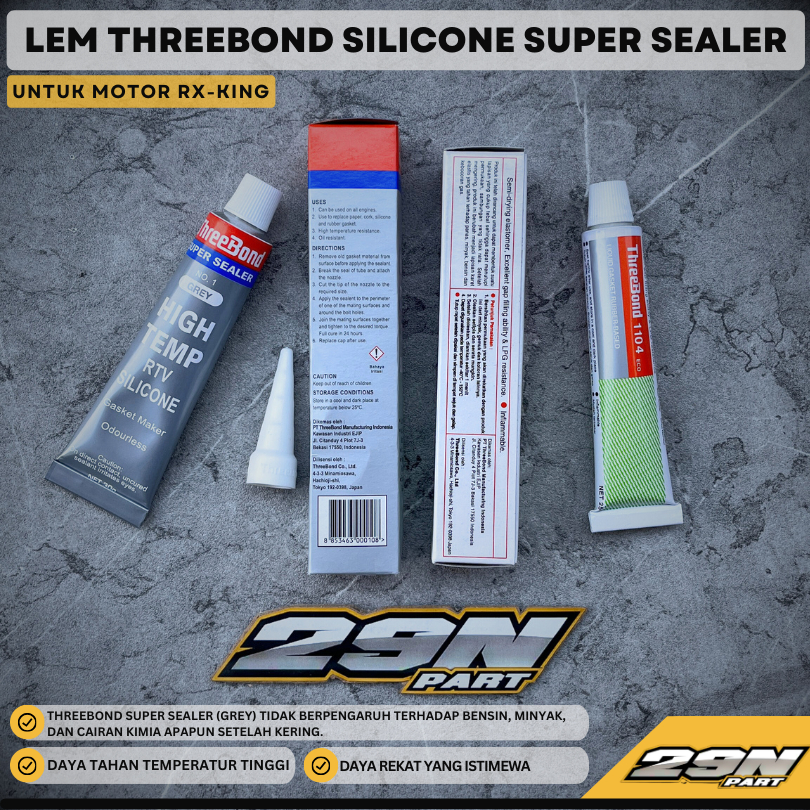 Jual LEM THREEBOND GREY 30 GRAM SILICONE RTV HIGH TEMP SUPER SEALER ORI ...