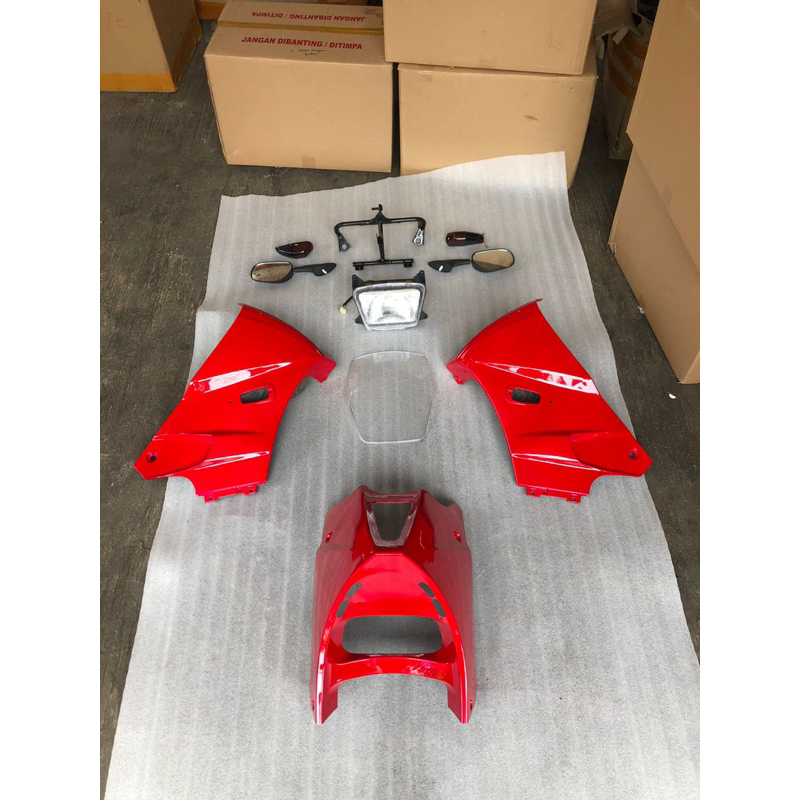 Jual fairing fering set sayap luar panjang ninja ssr serpico merah set