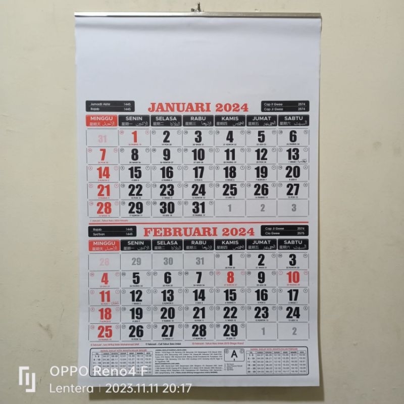 Jual kalender kerja kecil dwibulan 6 Lembar 2024 | Shopee Indonesia