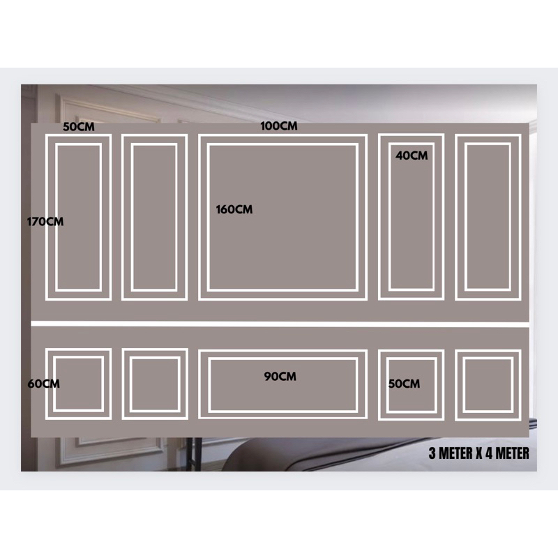 Jual Paket Wall Moulding Double List Ukuran 3M X 4M Termurah COD