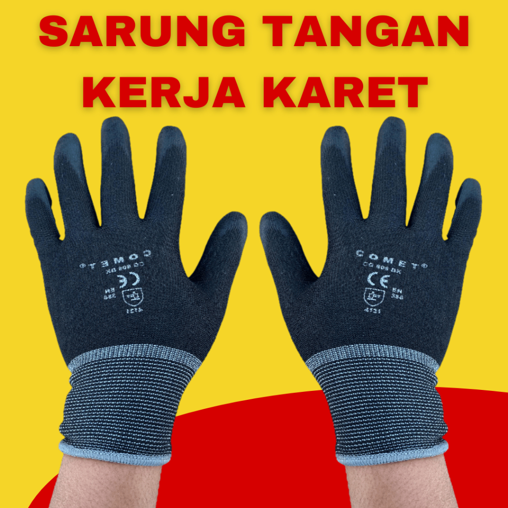 Jual Sarung Tangan Karet Tukang Bangunan Kerja Tebal Mekanik Bengkel