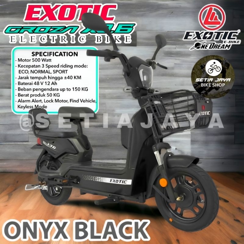 Jual Sepeda Listrik E-Bike EXOTIC GROZA 48V 12Ah 500 Watt New