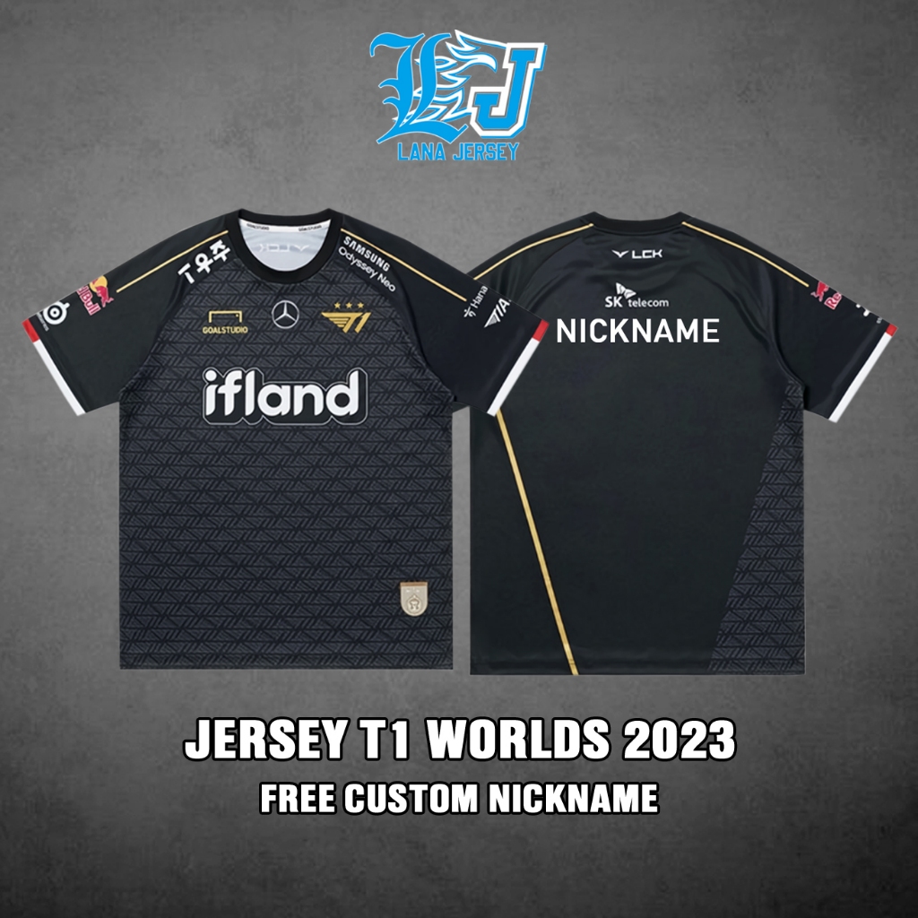 Jual JERSEY T1 WORLDS 2023 NEW ( free custom nickname ) Shopee Indonesia