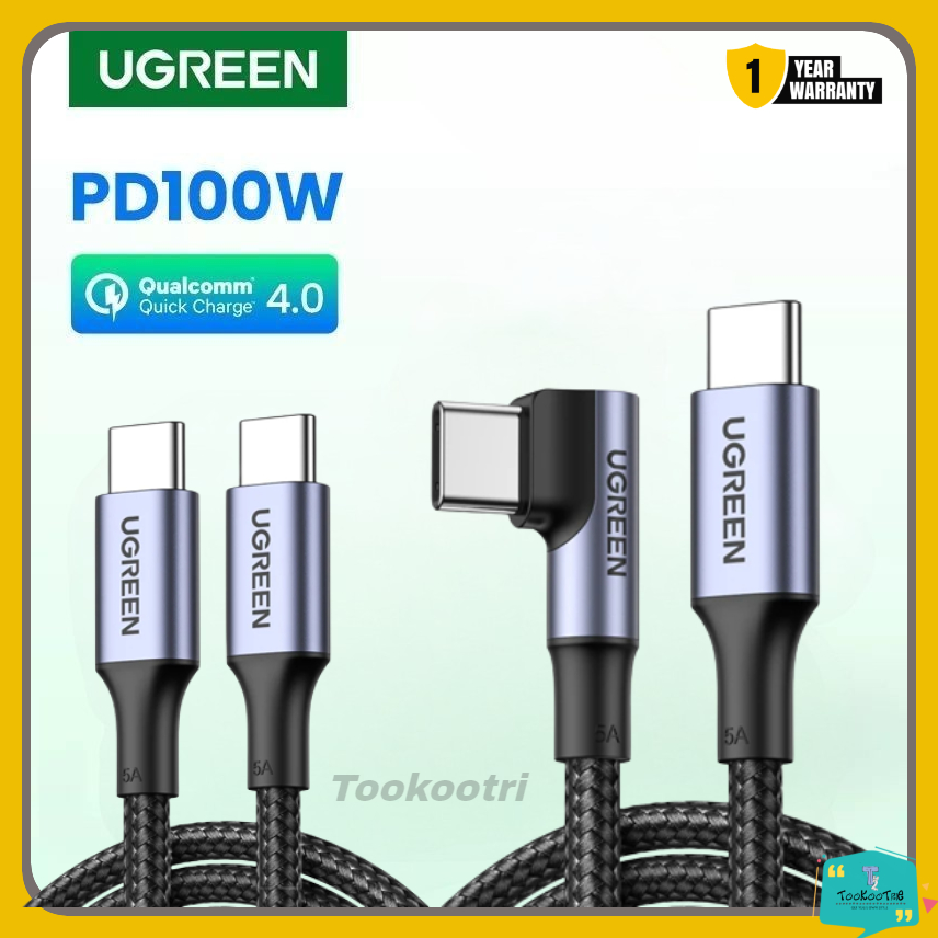 Jual UGREEN Kabel Data Type C to C Fast Charging 100W 5A QC 4.0 Gaming ...