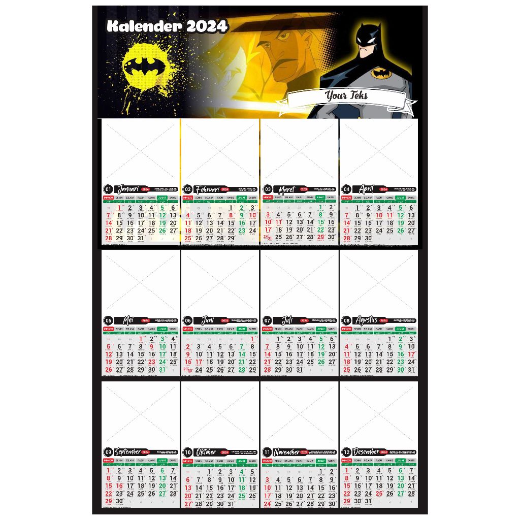 Jual KALENDER 2024 BATMAN ISI 12 FOTO CUSTOM | Shopee Indonesia