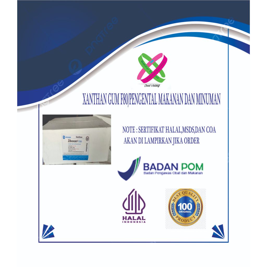 Jual XANTHAN GUM M80/PENGENTAL MAKANAN DAN MINUMAN/ EMULSIFIER MAKANAN