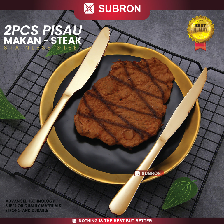 Jual SUBRON Alat Makan 2PCS Pisau Makan Steak Table Knife Stainless ...