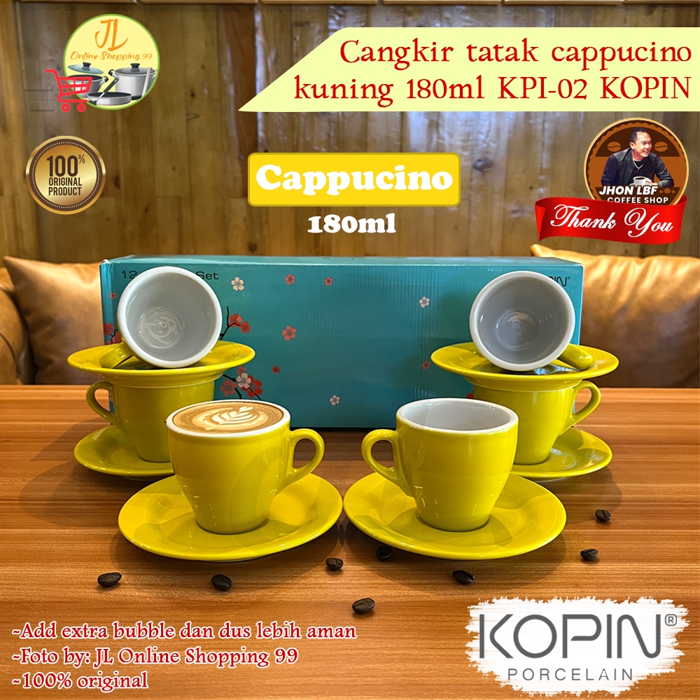 Jual Kopin Cangkir Set Pasang Kuning Ml Kpi Coffee Latte