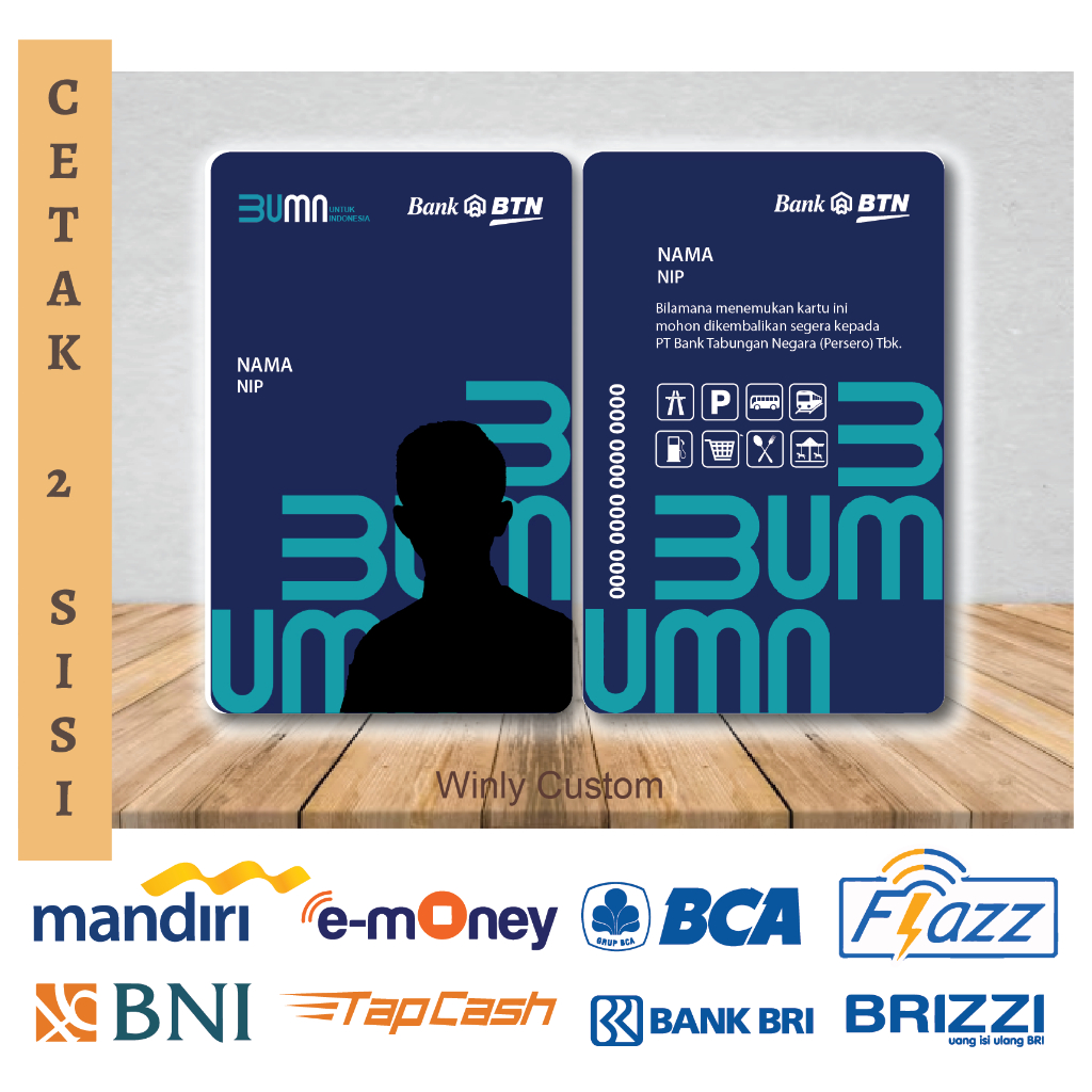 Jual KARTU E MONEY ID CARD BANK BTN KARTU NAMA PEGAWAI BUMN NEW ETOLL ...