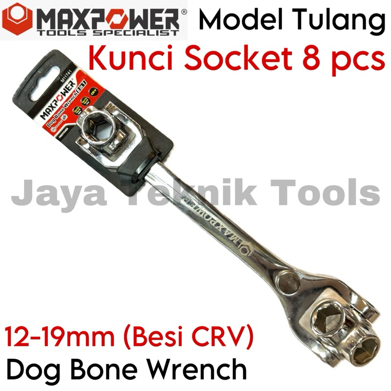 Jual Dog Bone Wrench Kunci Socket 8 pcs Model Tulang Maxpower Sok ...