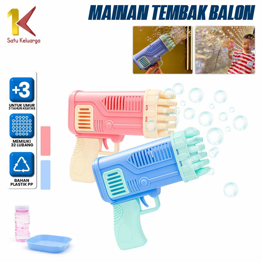 Jual Satu Keluarga Mainan Anak Pistol Bubble Gun Basoka 32 Lubang M348 ...