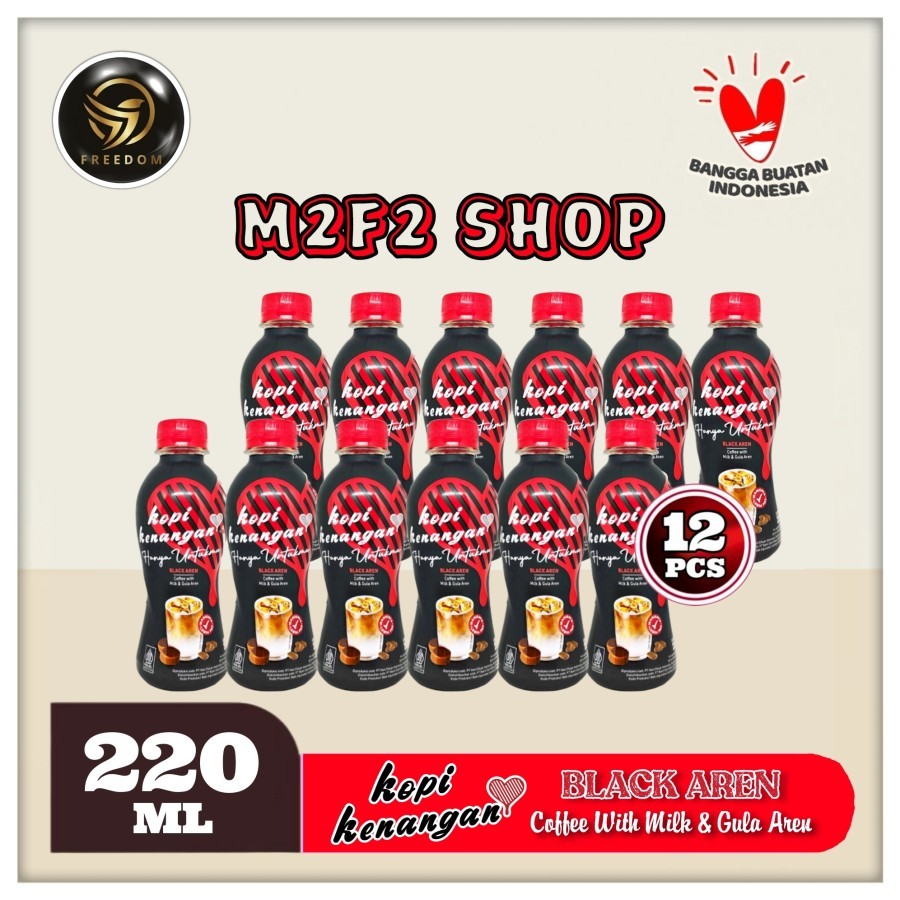 Jual Kopi Kenangan Black Aren With Milk & Gula Aren Pet - 220 ml