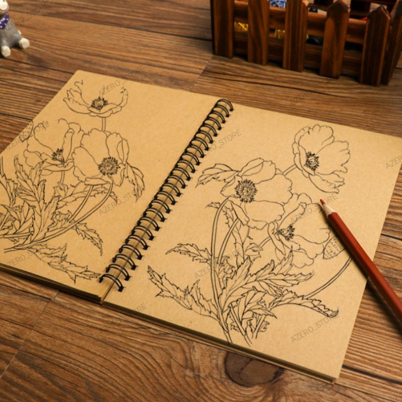 Jual Buku Sketsa Spiral A5 A6 B5 / Sketchbook Brown Paper A5 A6 B5