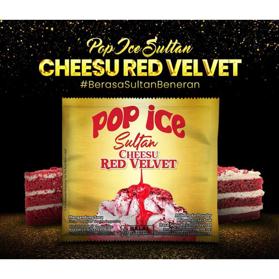 Jual Pop Ice Sultan Chesu Red Velvet / Cookies Cream Sachet 23gr ...