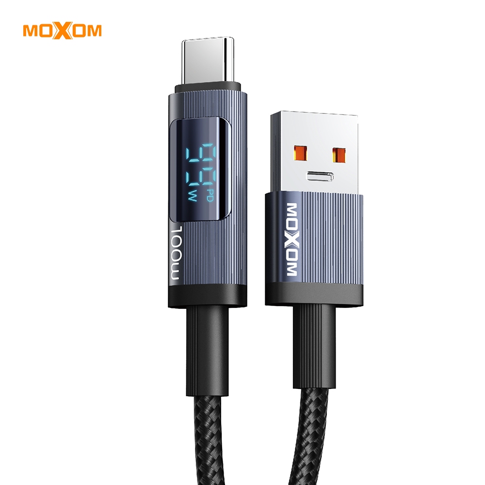 Jual Moxom Cable Fast Charging USB to Type-C 100W 1,5m With LCD Display ...
