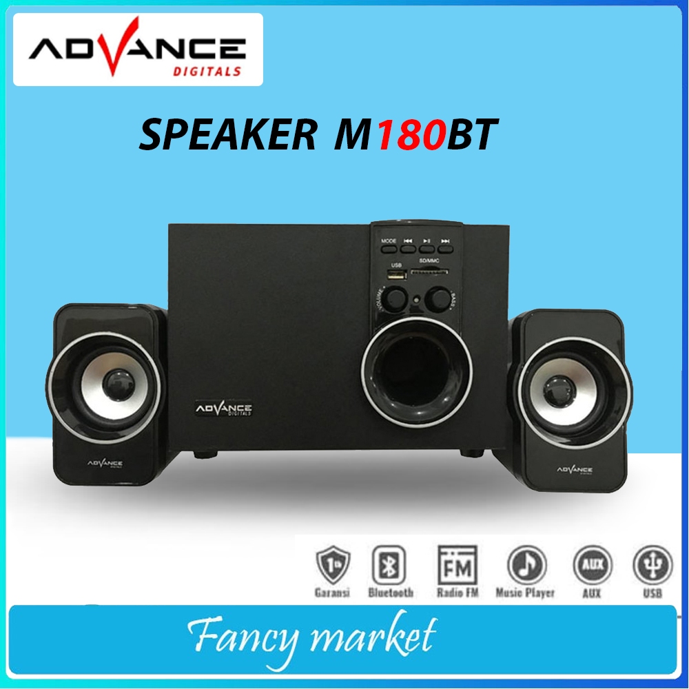 Jual Speaker Advance Aktif Portable M180BT Bluetooth Subwoofer BASS ...