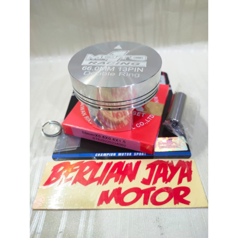 Jual seher/piston kit moto 1 Taiwan uk 66 pin 13 double ring | Shopee ...