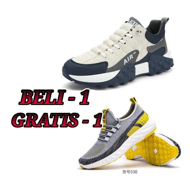 Jual BELI 1 GRATIS 1 Sepatu Sneakers Pria Import Cassual Shoes Terbaru dan Termurah Shopee Indonesia