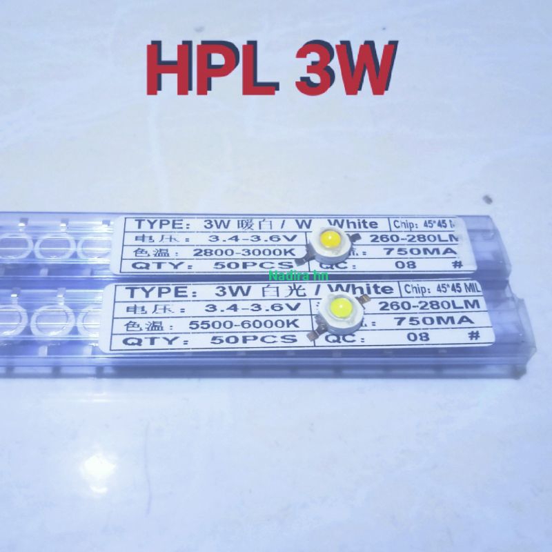 Jual LED HPL 3W 1 pcs(1 slop 50pcs, 1 pack 10 slop/500pcs) | Shopee ...