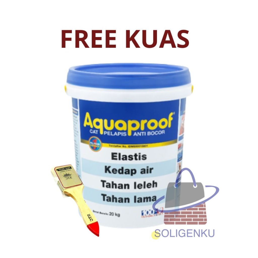 Jual Bonus Hadiah Kuas Aquaproof Pail 20 Kg Cat Pelapis Anti Bocor Aqua Proof Kargo Shopee 2020