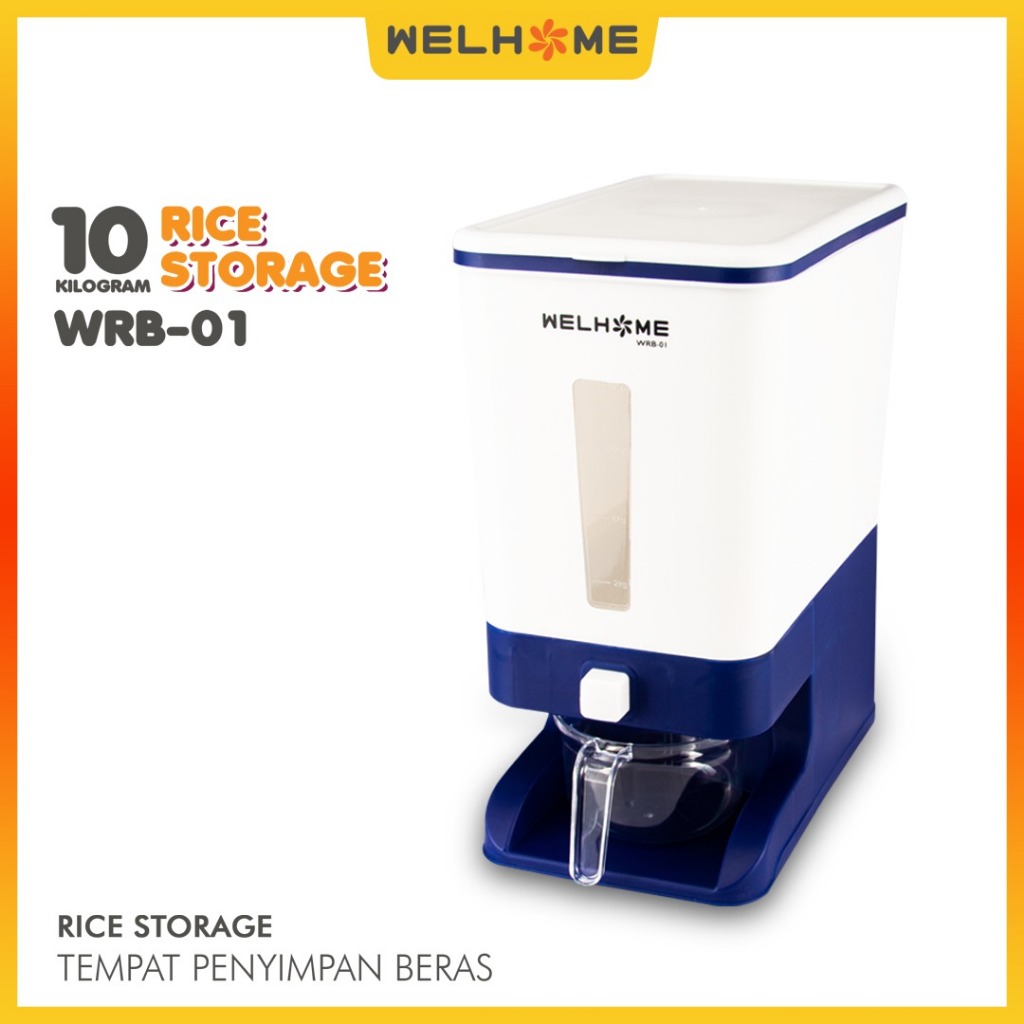 Jual WELHOME Dispenser Tempat Penyimpanan Beras Rice Storage Box 10 Kg ...