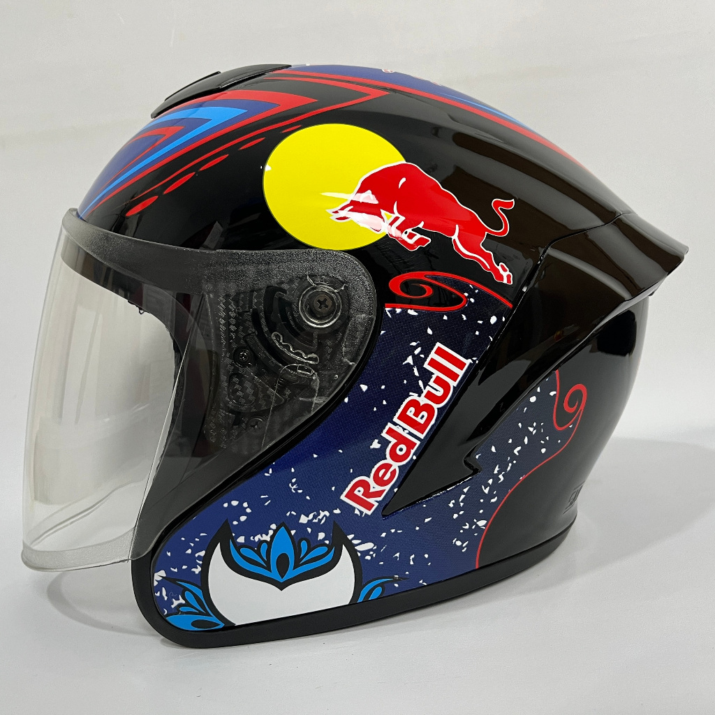 Jual Helm CRX AK-1 Red Bull (MARITIM) Hitam Glossy - Helem Helmet ...