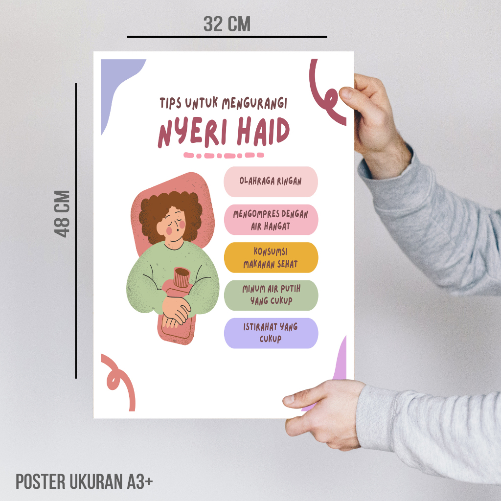 Jual Poster Edukasi Kesehatan Tips Untuk Mengurangi Nyeri Haid Ukuran A Plus Shopee Indonesia