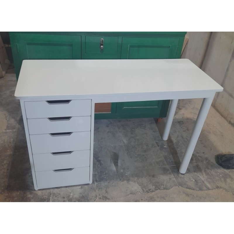 Jual Meja Kantor Full Putih/ Meja Belajar Putih/Meja Kerja Putih