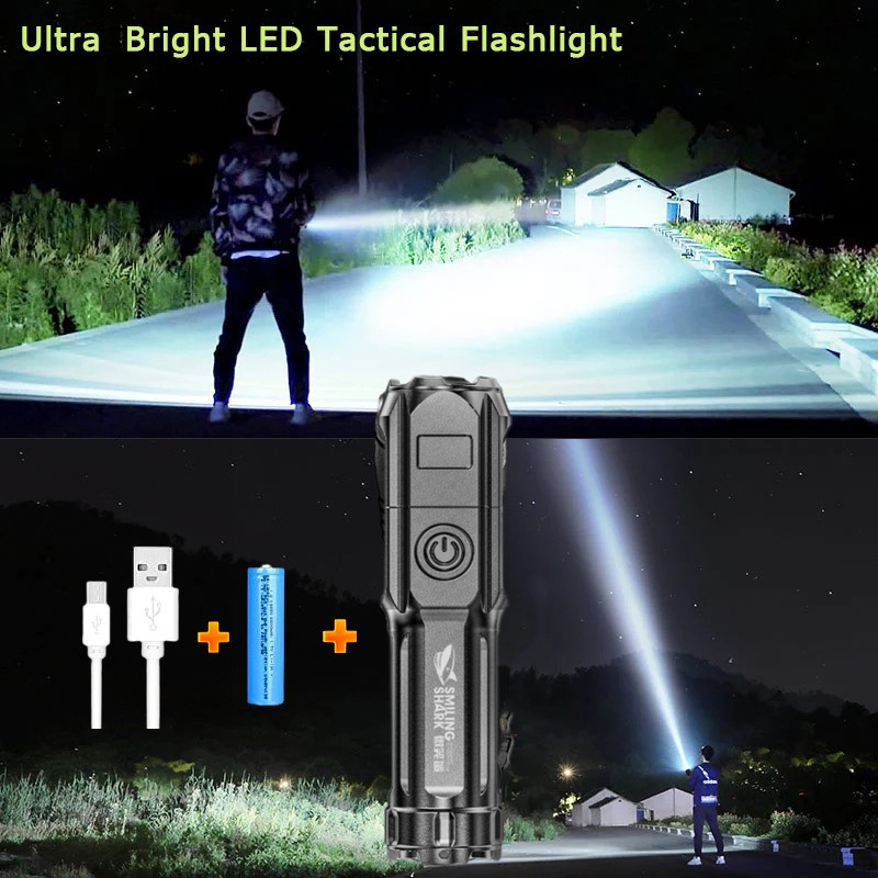 Jual 【COD】Lampu Senter Led Mini Portable Super Terang Jarak Jauh Usb ...