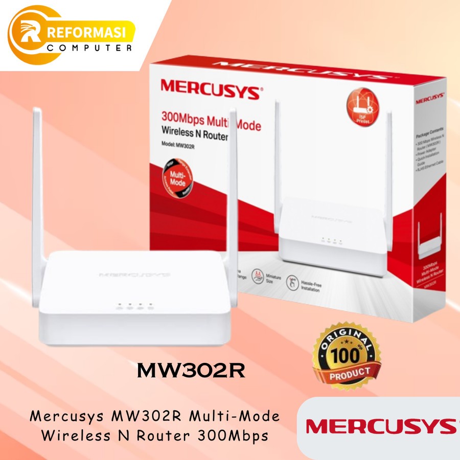 Jual Wireless N Router Mercusys Mw302r 300mbps Original Garansi Resmi