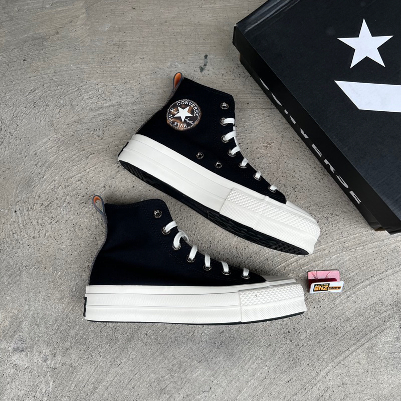 CONVERSE CTAS LIFT HI WOMEN'S SNEAKERS BLACK/EGRET/TAWNY OWL