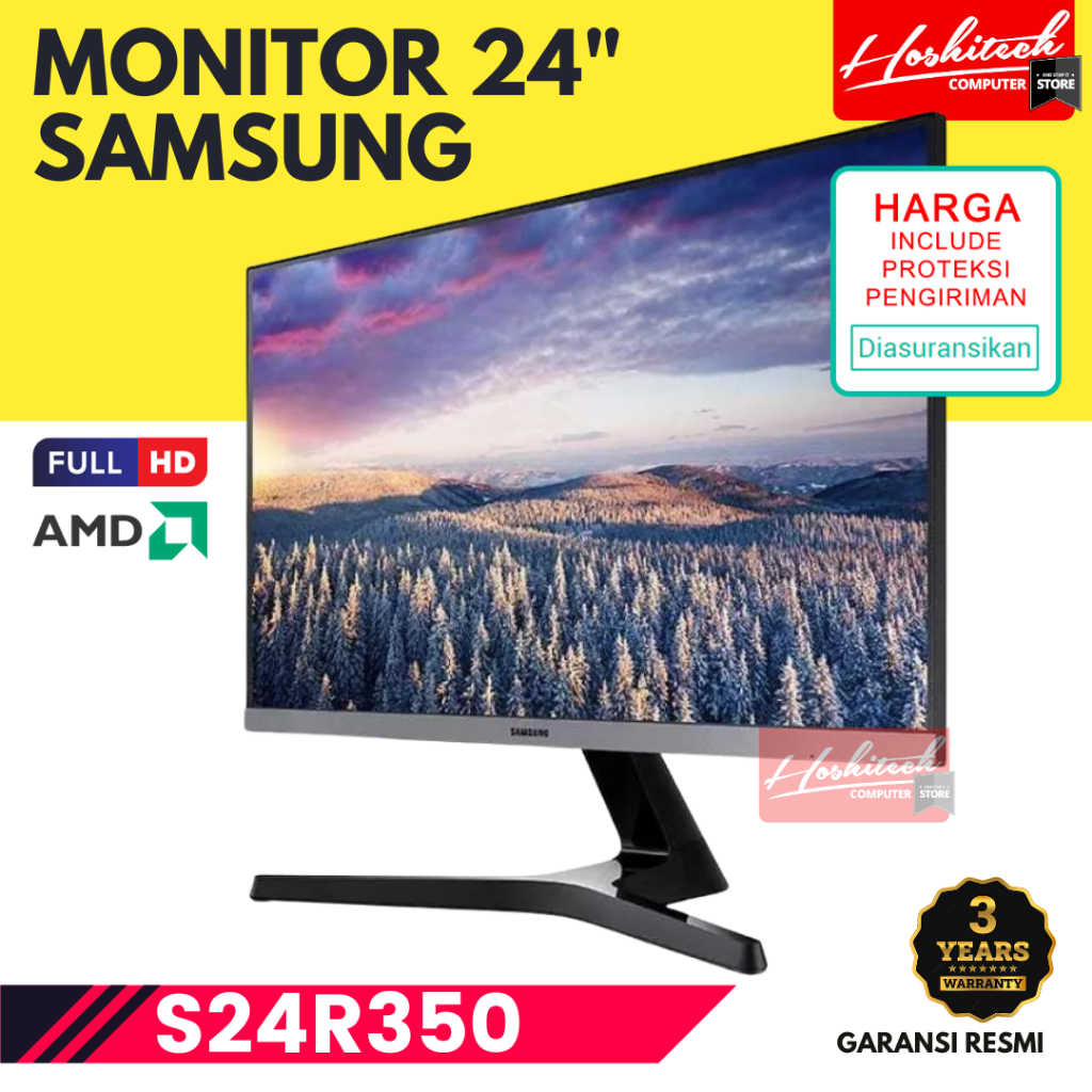 Jual SAMSUNG MONITOR 24 INCH S24R350 IPS 75HZ THINBEZEL FREESYNC AMD ...