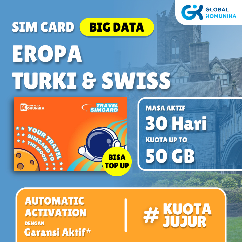 Jual Simcard Eropa Turki Swiss Kuota Besar Europe Turkey BigData Sim Card Global Komunika