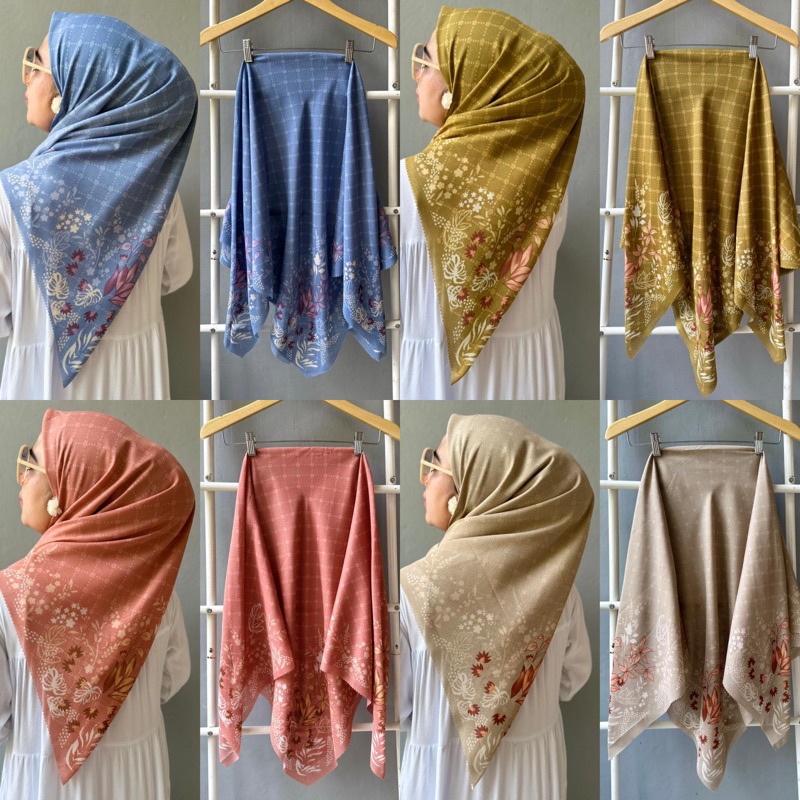 Jual Denay Kw Motif Terbaru Hijab Jilbab Segi Empat Laser Cut Murah