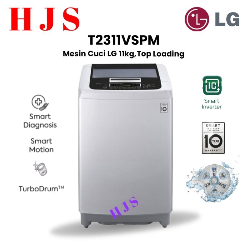 Jual MESIN CUCI LG 11 KG T2311VSPM 1 TABUNG TOP LOADING SMART INVERTER ...