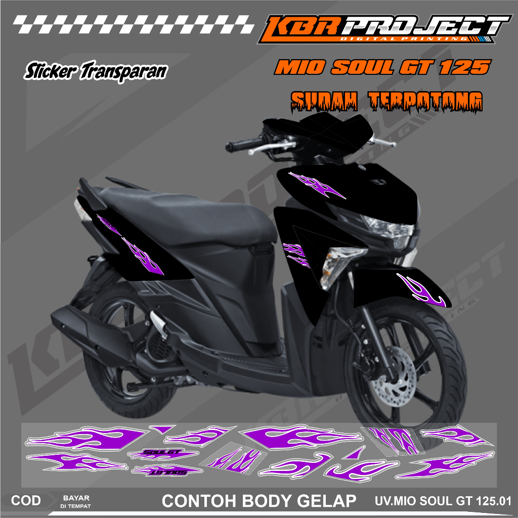 Jual MIO SOUL GT 125 MOTIF API STIKER STRIPING TRANSPARAN PREMIUM LIS ...