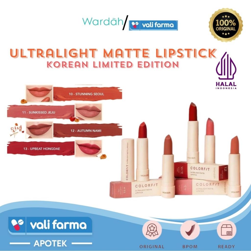 Jual WARDAH - Korean LIMIED EDITION Colorfit Ultralight Matte lipstick ...