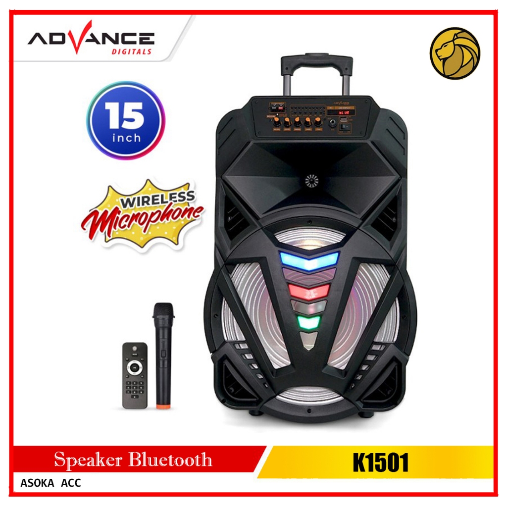 Jual Advance 15 Inch Speaker Bluetooth K1501 Microphone Wireless Shopee Indonesia