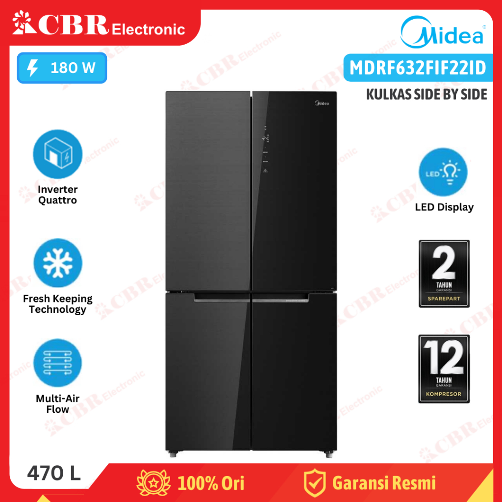 Jual Kulkas MIDEA Side By Side 2 Pintu MDRF632FIF22ID / 470 L | Shopee ...