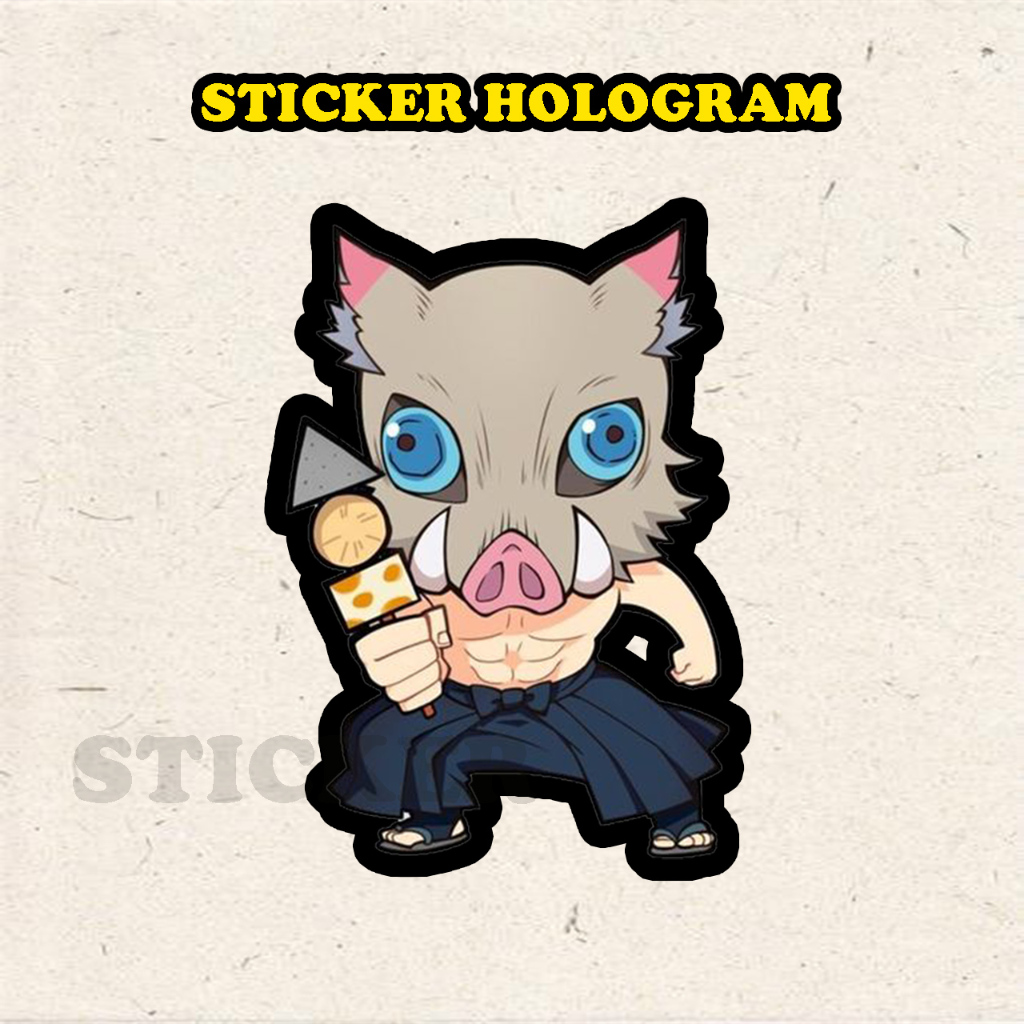 Jual Stiker Hologram Inosuke chibi ukuran 8 cm | Shopee Indonesia